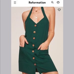 NWT Reformation Bardot Dress Emerald